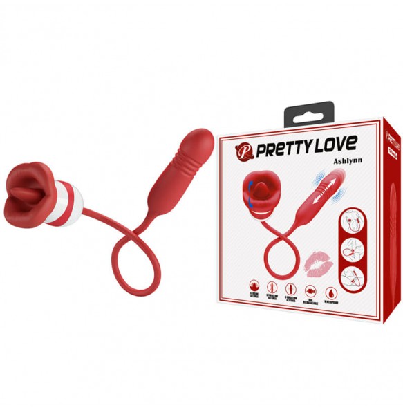 Pretty Love - Ashlynn Tongue Licking Thrusting Vibrator (Chargeable - Red) Pretty Love - Ashlynn Tongue Licking Thrusting Vibrator (Chargeable - Red)